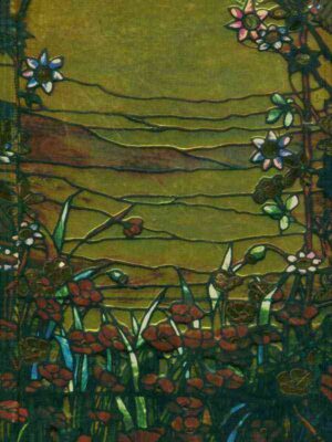 TIFFANY: LANDSCAPES LEADED GLASS WINDOW (FOILED JOURNAL)